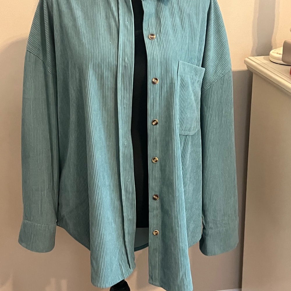 Women’s Teal Corduroy Shacket